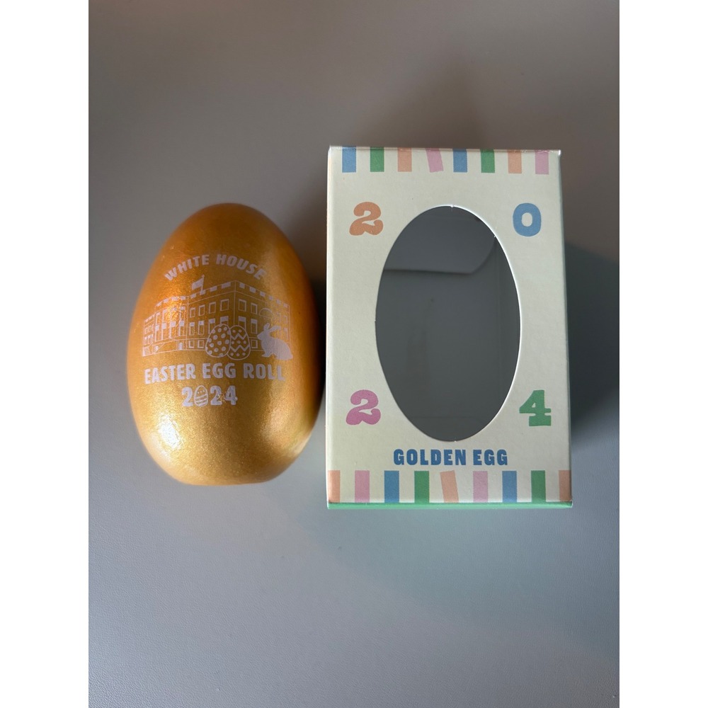 Official 2024 White House‎ Easter Egg Roll Golden Commemorative Souvenir Boxed